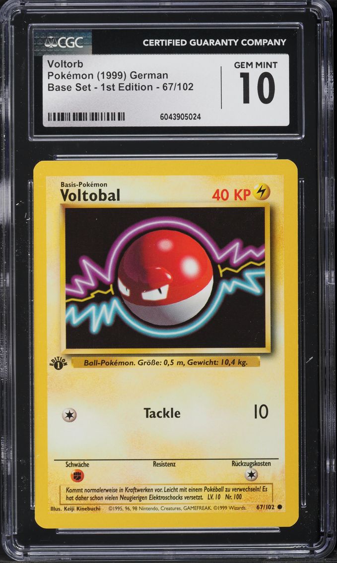 1999 #67 Voltobal 1st Edition CGC 10 German Pokemon