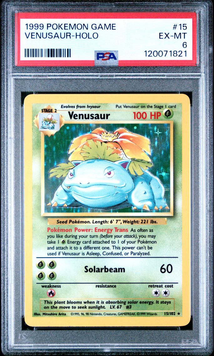 1999 #15 Venusaur-Holo PSA 6 Game Pokemon