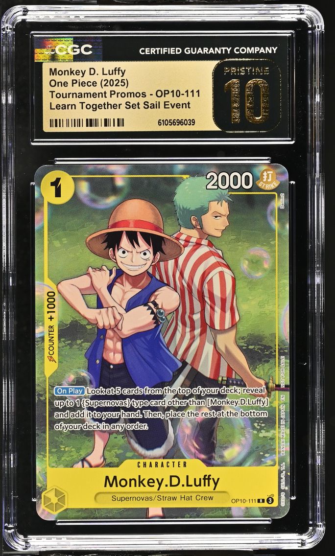 2025 #OP10-111 Monkey D. Luffy CGC 10 Pristine Tournament Promos - English