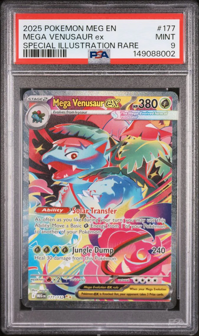 2025 #177 Mega Venusaur EX PSA 9 Meg EN-Mega Evolution