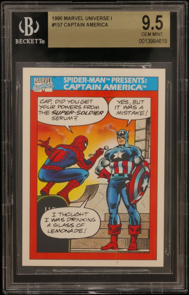 1990 #157 Captain America BGS 9.5 Impel Marvel Universe I