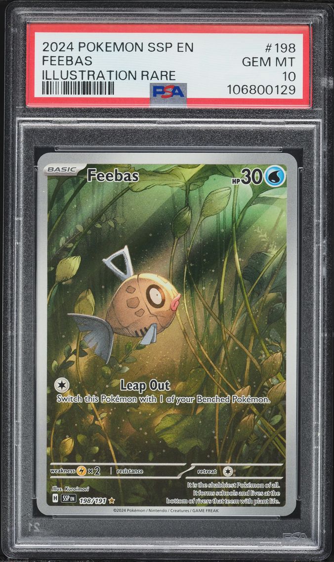 2024 #198 Feebas PSA 10 Ssp EN-Surging Sparks Pokemon
