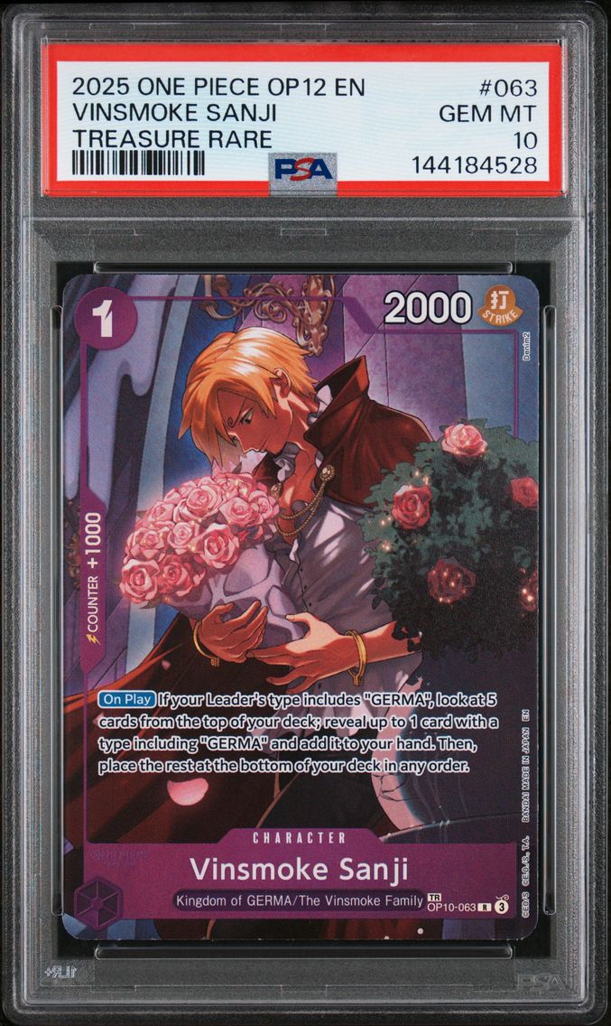 2025 #063 Vinsmoke Sanji PSA 10 One Piece OP12-Legacy of the Master
