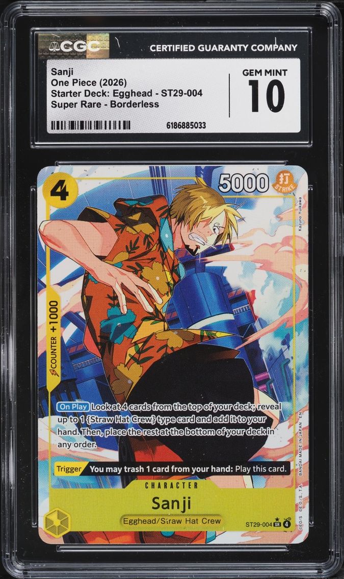 2026 #ST29-004 CGC 10 One Piece Starter Deck Egghead SR Alt Art Sanji