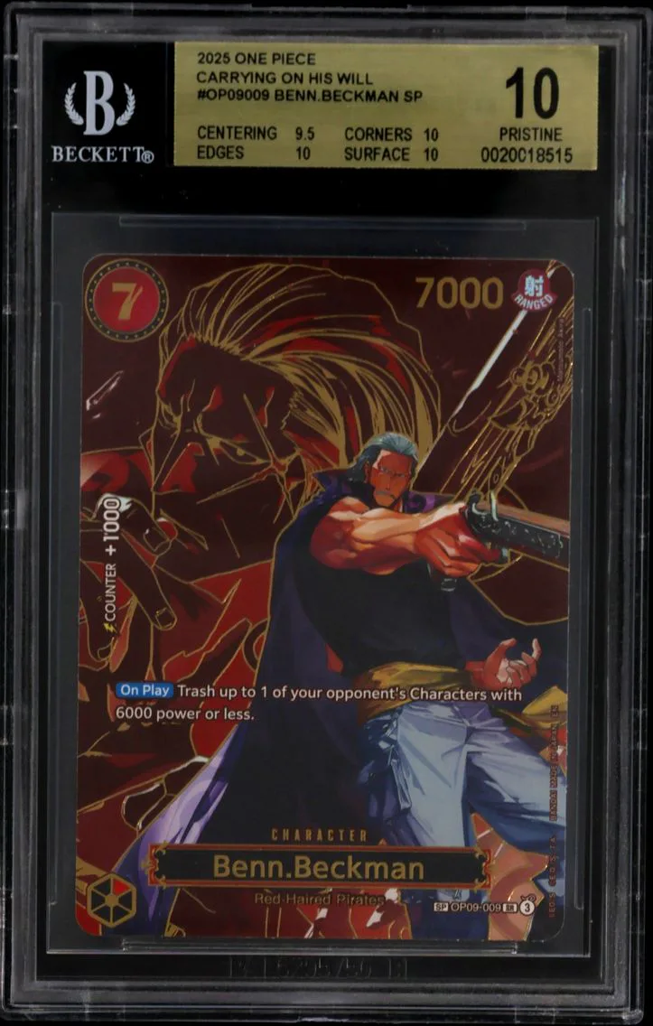2025 #OP09009 Benn.Beckman SP BGS 10 One Piece Card Game Carrying on His Will