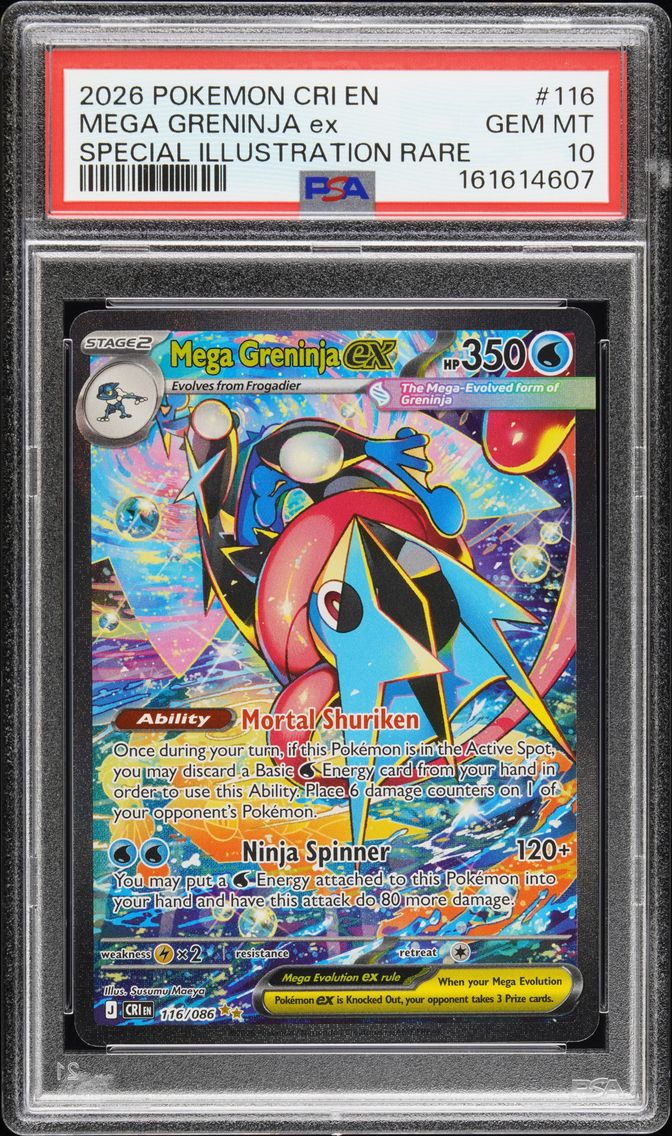 2026 #116 Mega Greninja EX PSA 10 Cri EN-Chaos Rising