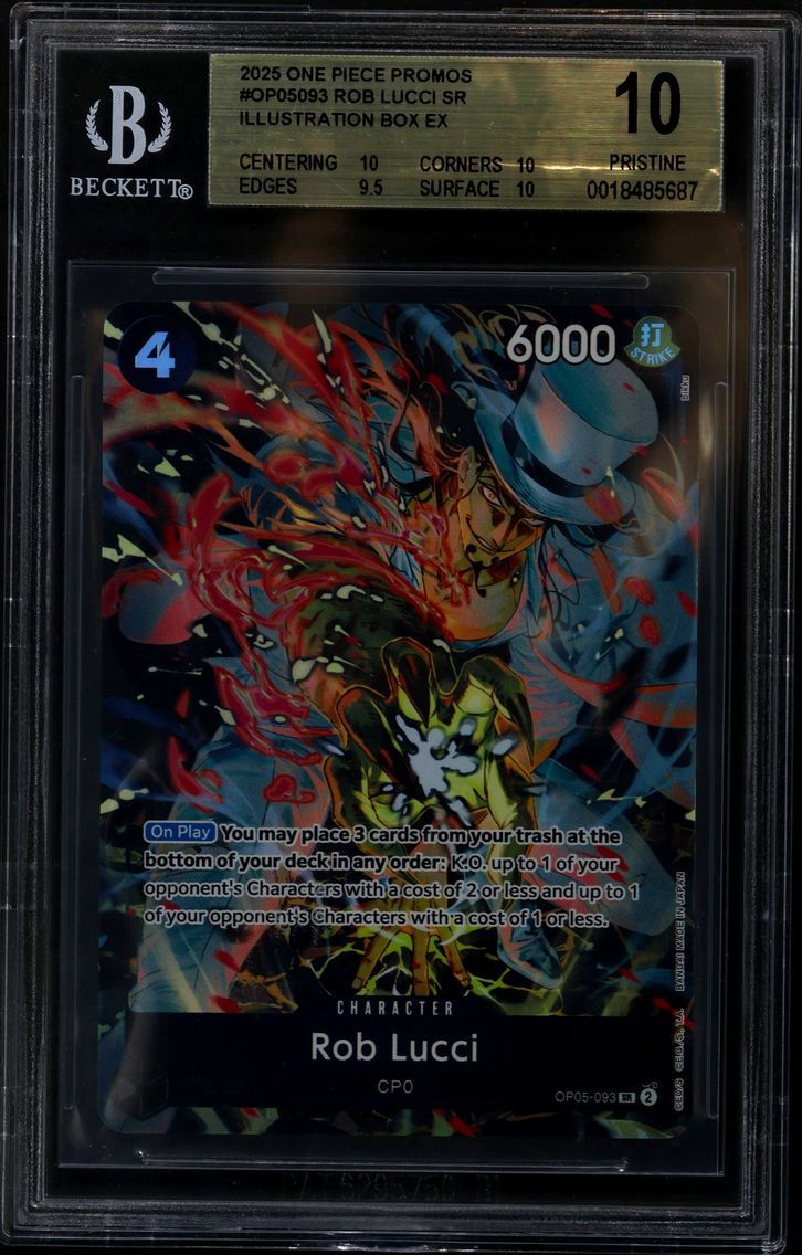 2025 #OP05093 Rob Lucci SR/(Illustration Box EX) BGS 10 One Piece Card Game Promos