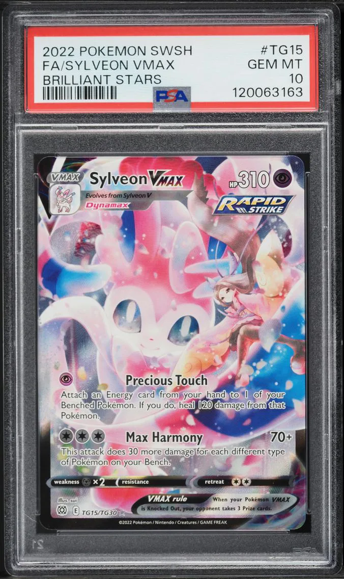 2022 #TG15 Full Art/Sylveon Vmax PSA 10 Sword & Shield Brilliant Stars Pokemon