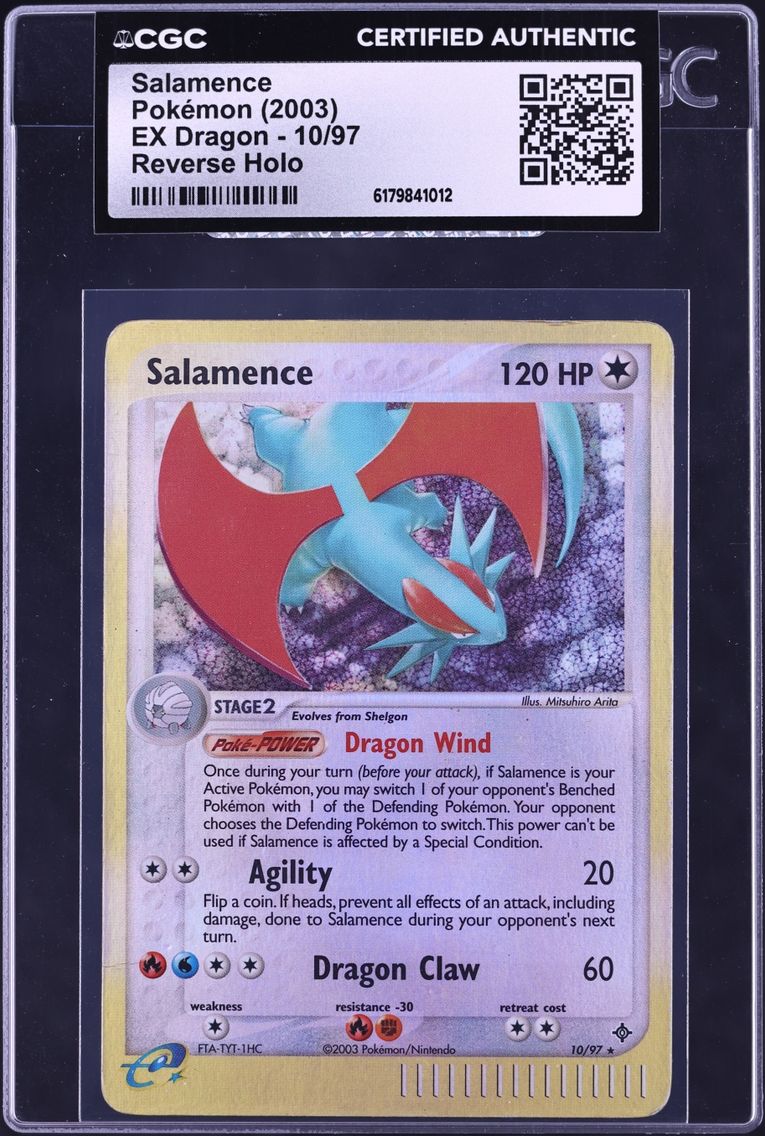 2003 Pokemon EX Dragon Reverse Holo Salamence #10 CGC AUTH