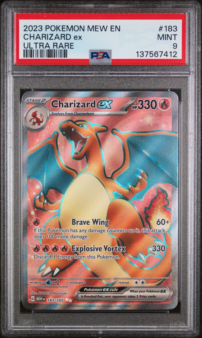 2023 #183 Charizard EX PSA 9 Mew EN-151