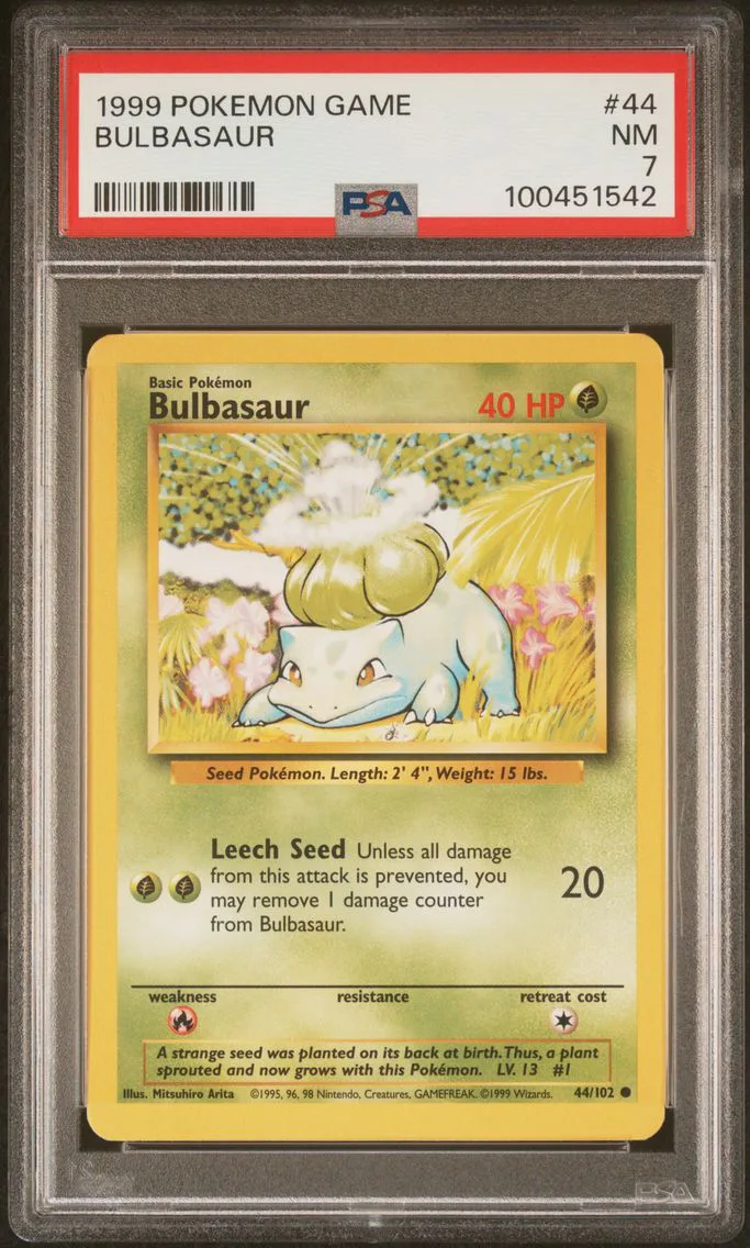 1999 #44 Bulbasaur PSA 7 Game