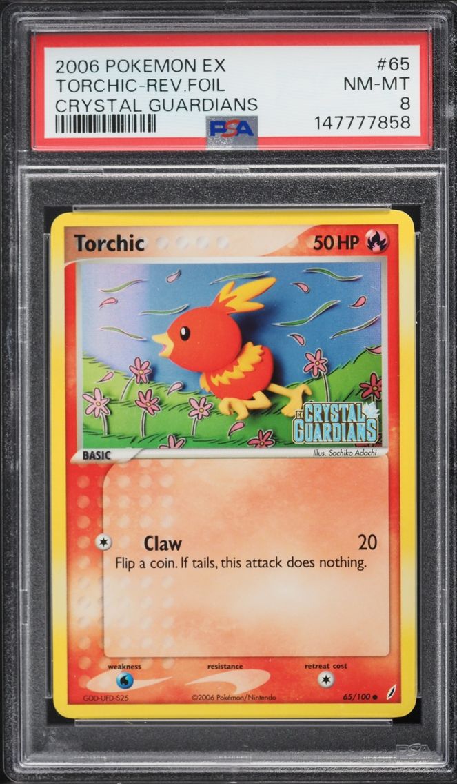 2006 Pokemon EX Crystal Guardians Reverse Holo Torchic #65 PSA 8 NM-MT
