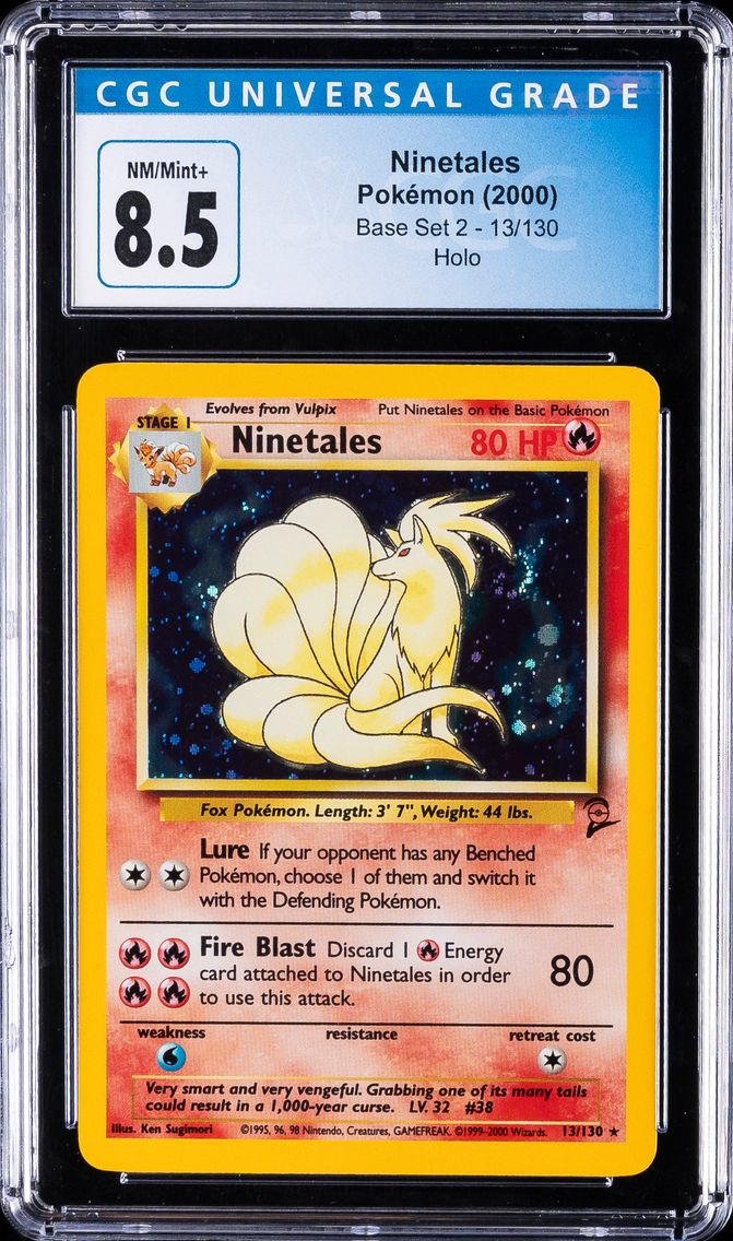 2000 #13 Ninetales-Holo CGC 8.5 Game Base II Pokemon