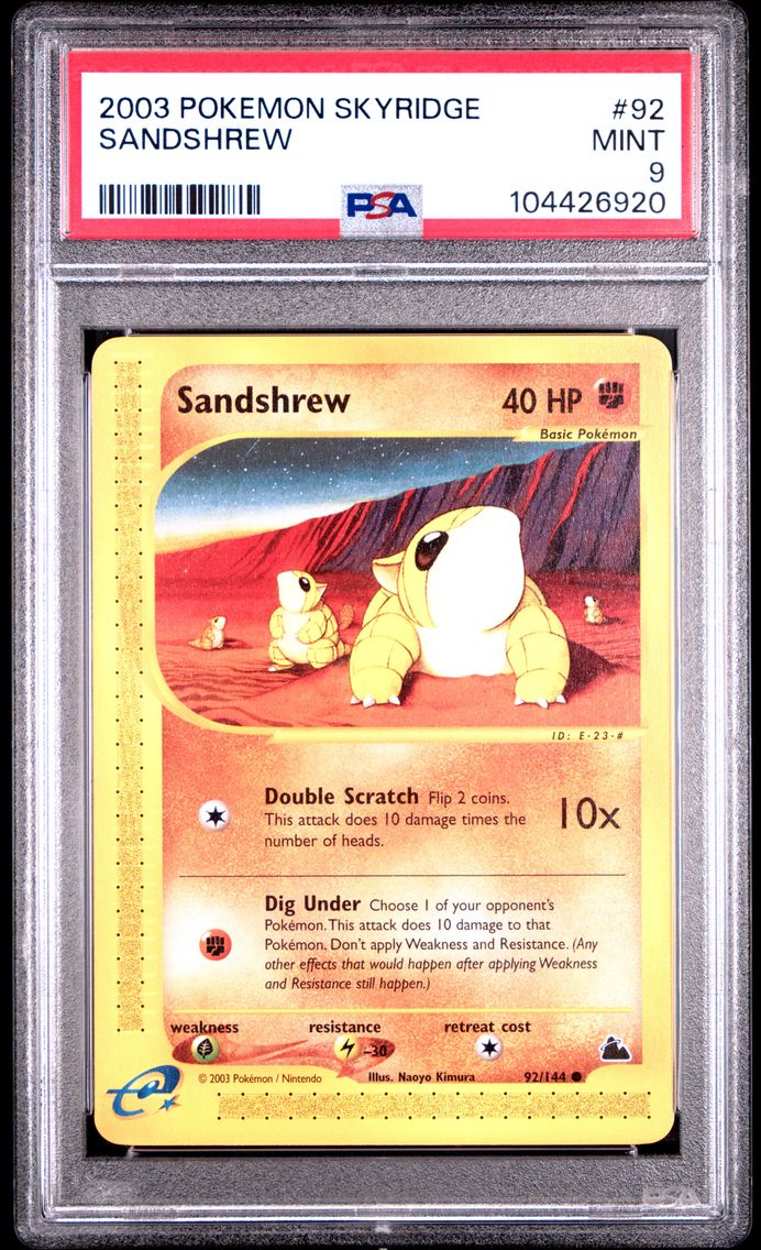 2003 #92 Sandshrew PSA 9 Skyridge