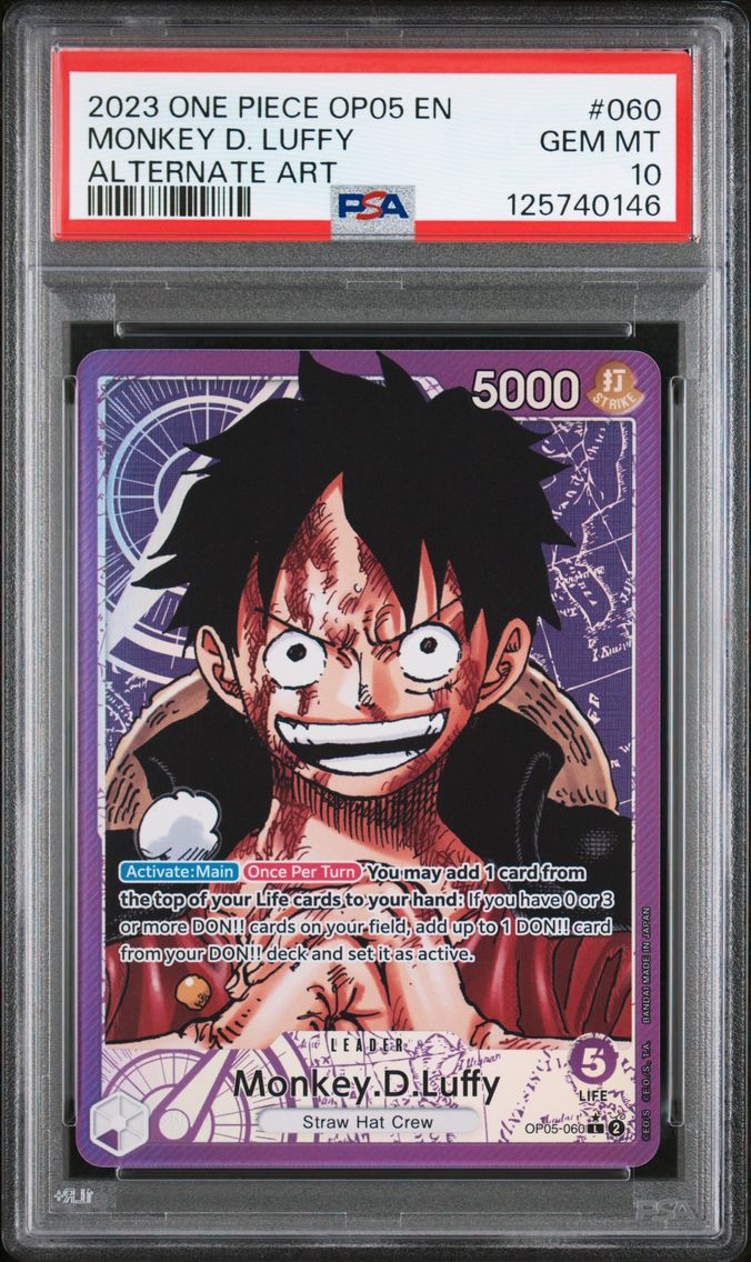 2023 #060 Monkey D. Luffy Alternate Art PSA 10 OP05-Awakening of the New Era One Piece