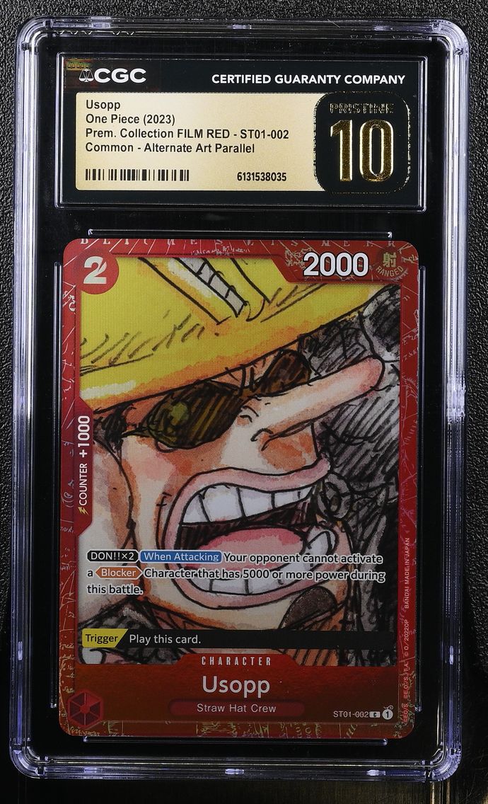 2023 #ST01-002 Usopp CGC 10 Pristine Premium Collection FILM RED (Foil) - English
