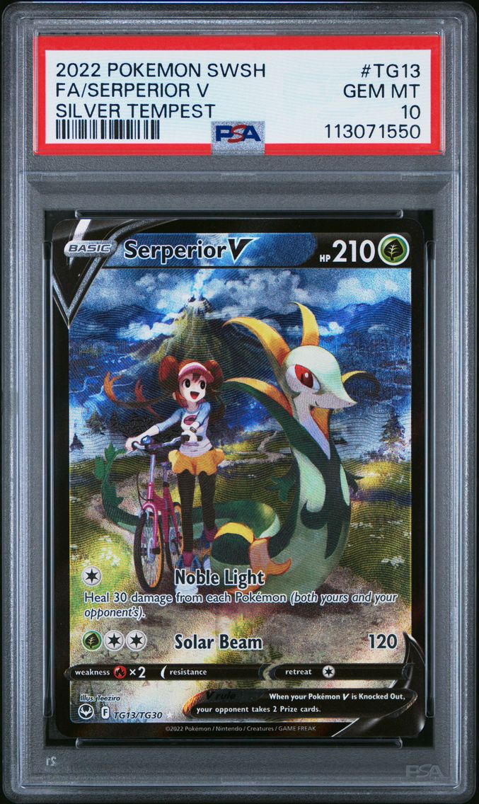 2022 #TG13 Full Art/Serperior V PSA 10 Sword & Shield Silver Tempest Pokemon