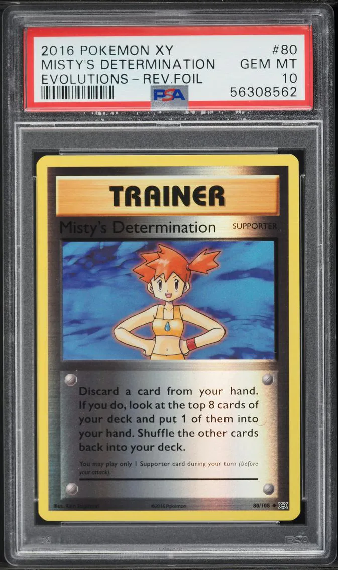 2016 #80 Misty's Determination-Reverse Foil PSA 10 XY Evolutions Pokemon
