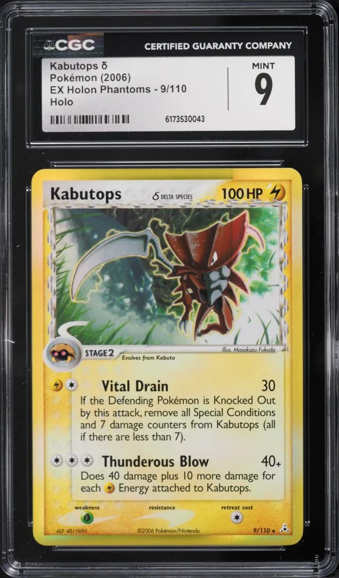 2006 Pokemon EX Holon Phantoms Holo Kabutops #9 CGC 9 MINT