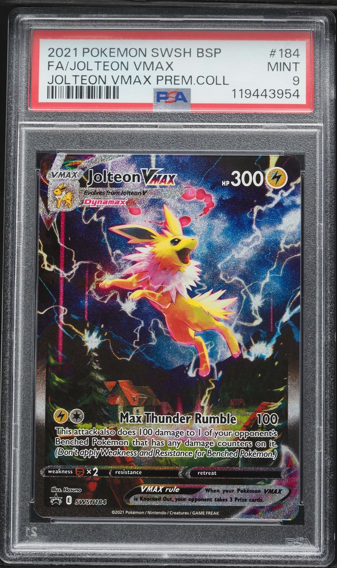 2021 #184 Full Art/Jolteon Vmax PSA 9 Swsh Black Star Promo Pokemon