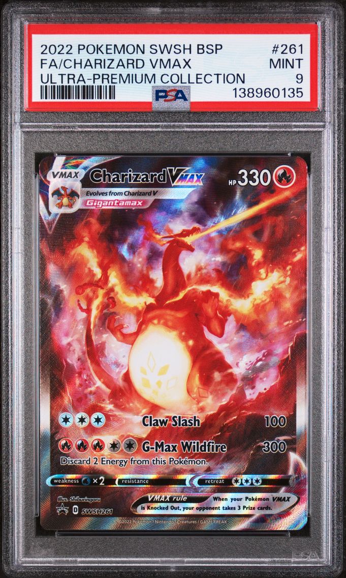 2022 #261 Full Art/Charizard Vmax PSA 9 Swsh Black Star Promo Pokemon