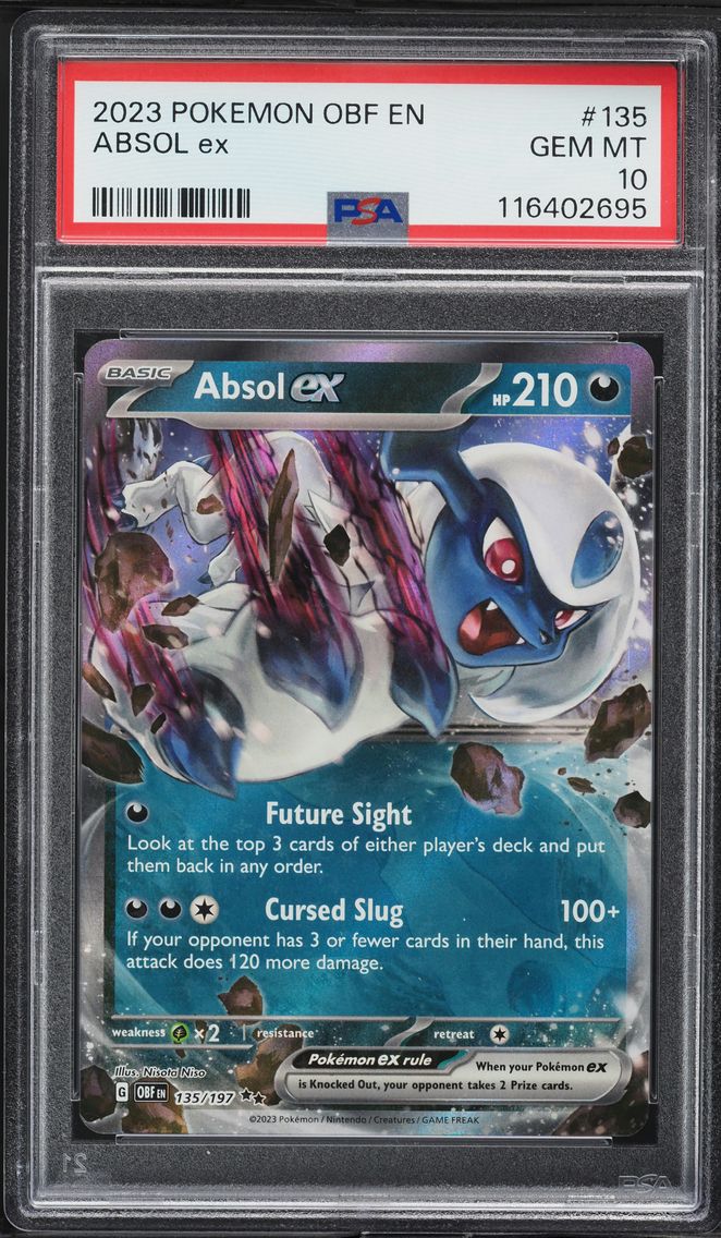 2023 #135 Absol EX PSA 10 Obf EN-Obsidian Flames Pokemon