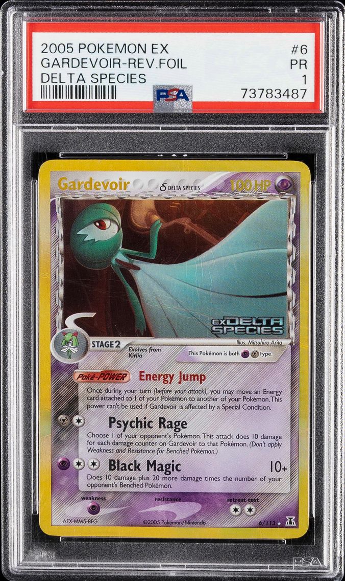 2005 #6 Gardevoir-Reverse Foil PSA 1 EX Delta Species Pokemon