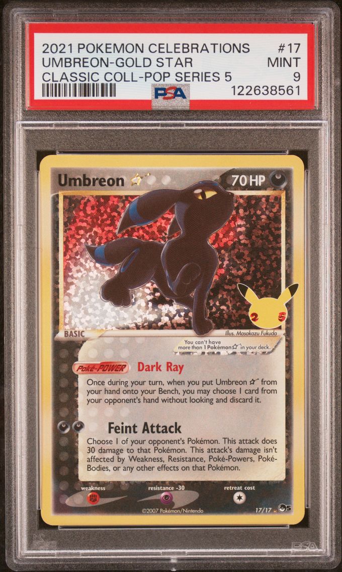 2021 #17 Umbreon-Gold Star PSA 9 Celebrations Classic Collection Pokemon
