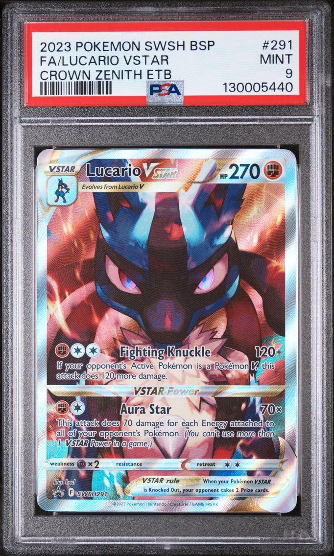 2023 #291 Full Art/Lucario Vstar PSA 9 Swsh Black Star Promo Pokemon
