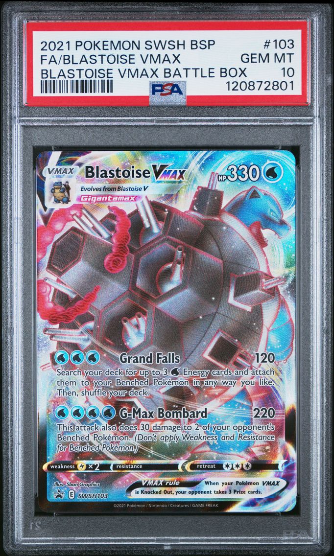 2021 #103 Full Art/Blastoise Vmax PSA 10 Swsh Black Star Promo