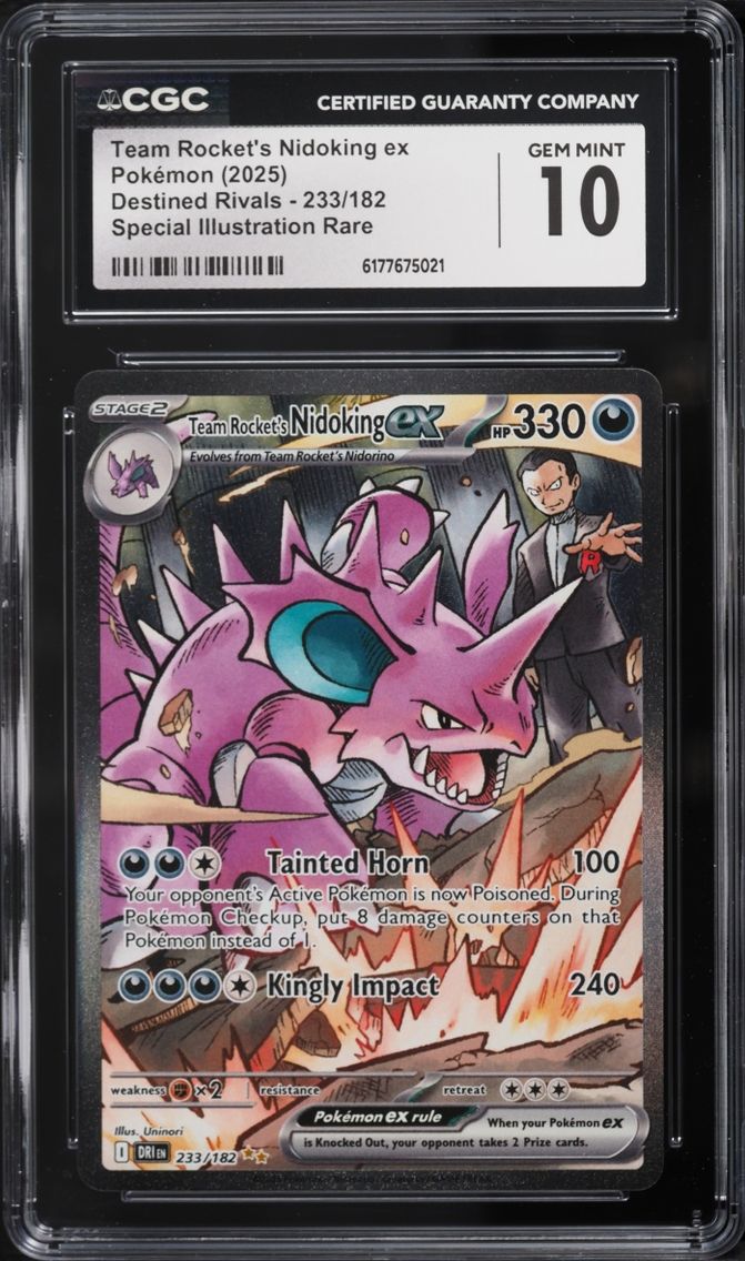 2025 Pokemon Scarlet & Violet Destined Rivals SIR Team Rocket's Nidoking ex #233 CGC 10 GEM