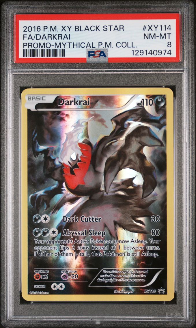 2016 #XY114 Full Art/Darkrai PSA 8 XY Black Star Promo Pokemon