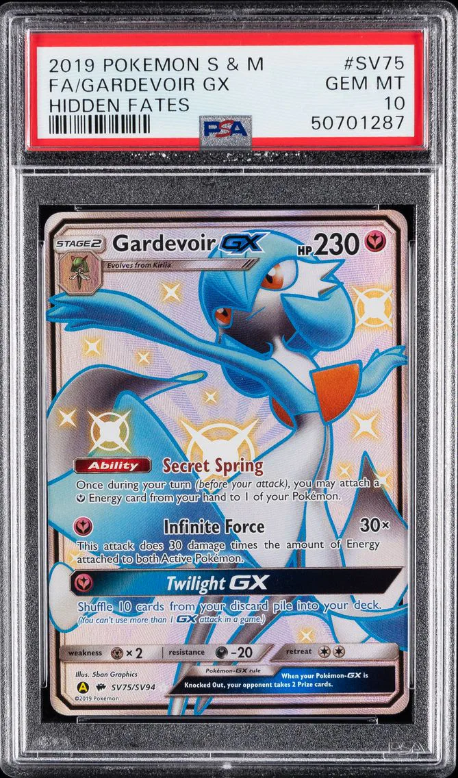 2019 #SV75 FULL ART/GARDEVOIR GX PSA 10 POKEMON SUN & MOON HIDDEN FATES