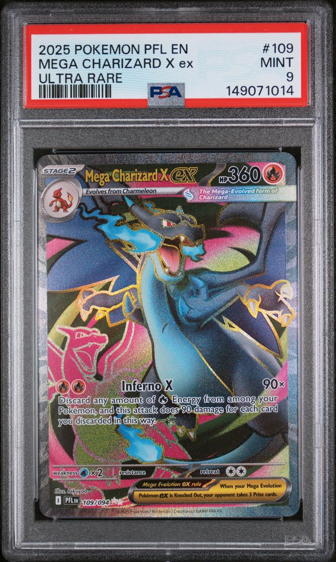 2025 #109 Mega Charizard X EX PSA 9 Pfl EN-Phantasmal Flames