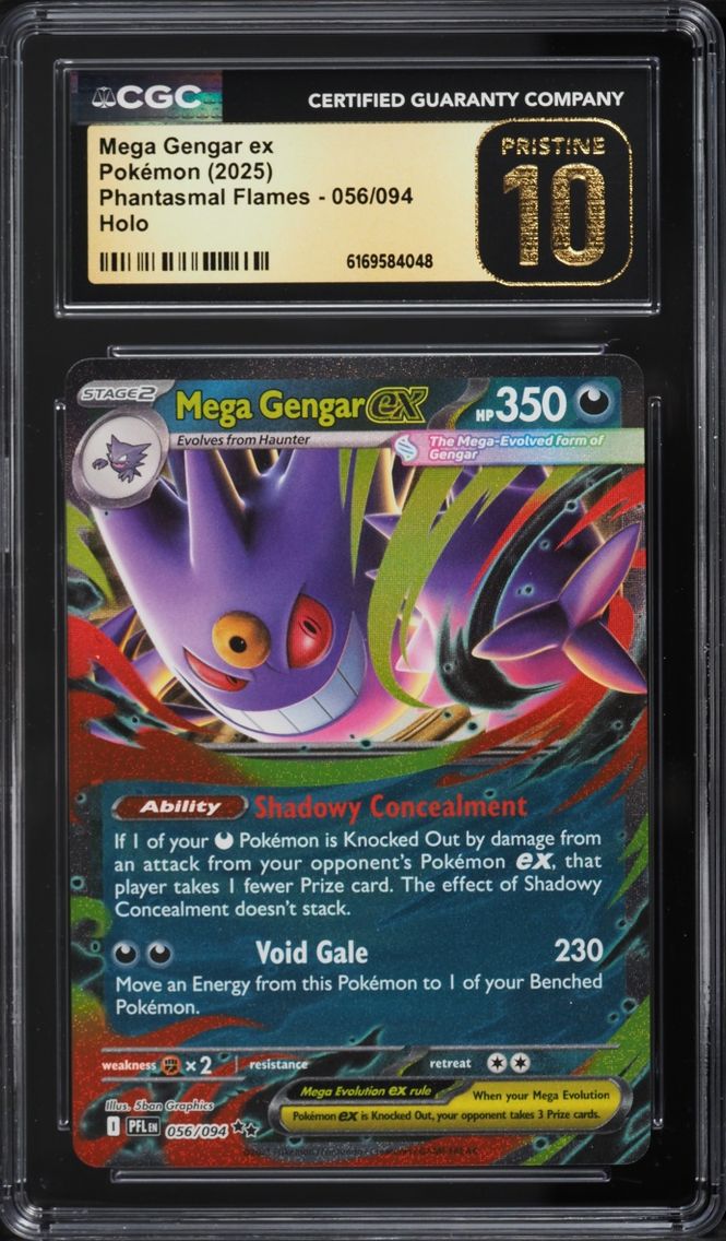 2025 Pokemon Mega Evolution Phantasmal Flames Holo Mega Gengar ex #56 CGC 10 PRISTINE