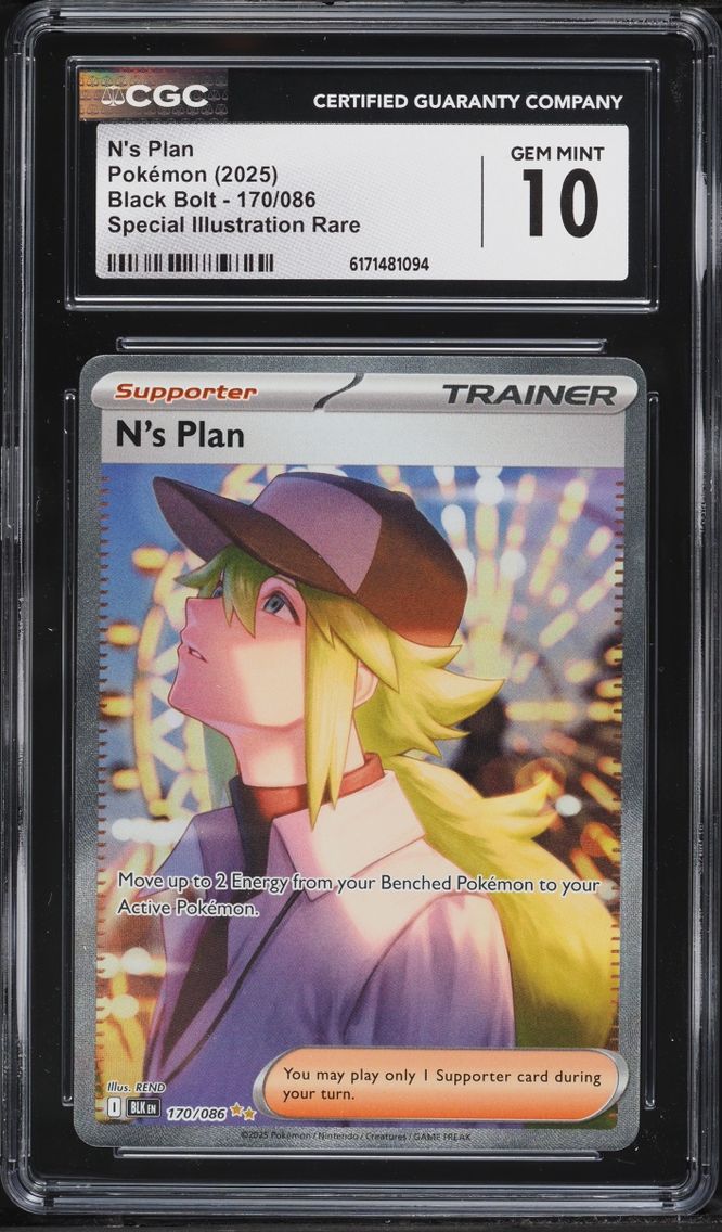 2025 Pokemon Scarlet & Violet Black Bolt SIR N's Plan #170 CGC 10 GEM MINT