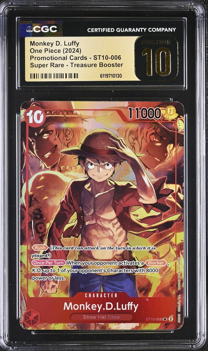 2024 #ST10-006 Promotional Cards - English Monkey D. Luffy SR Treasure Booster CGC 10 Pristine One Piece