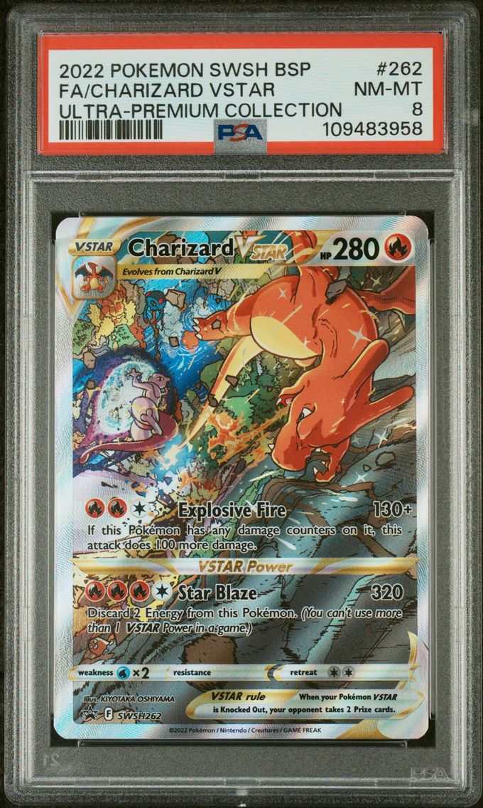 2022 #262 Full Art/Charizard Vstar PSA 8 Swsh Black Star Promo