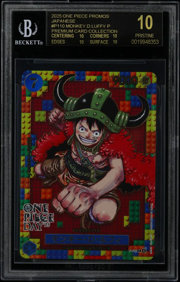 2025 #P110 Monkey.D.Luffy P/(Premium Card Collection -ONE PIECE DAY '25-) BGS 10 One Piece Card Game Promos Japanese