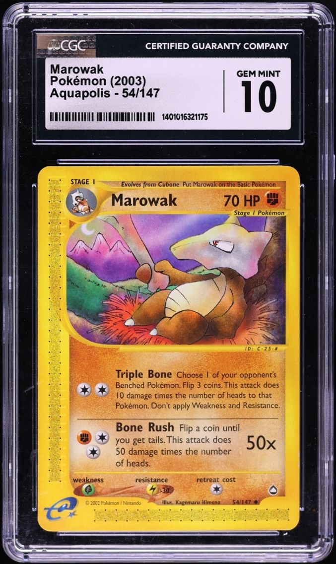2003 Pokemon Aquapolis Marowak #54 CGC 10 GEM MINT