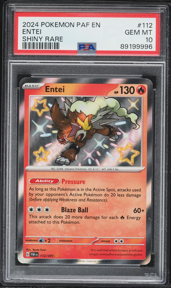 2024 #112 Entei PSA 10 Paf EN-Paldean Fates Pokemon