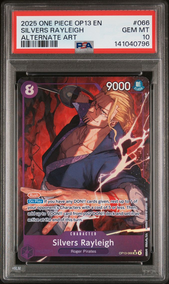 2025 #066 Silvers Rayleigh PSA 10 One Piece OP13-Carrying on His Will