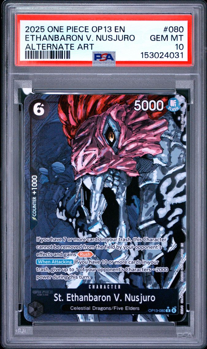 2025 #080 St. Ethanbaron V. Nusjuro PSA 10 One Piece OP13-Carrying on His Will