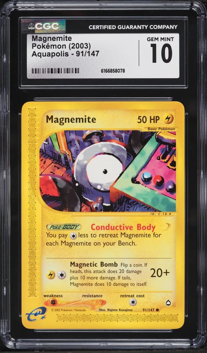 2003 Pokemon Aquapolis Magnemite #91 CGC 10 GEM MINT