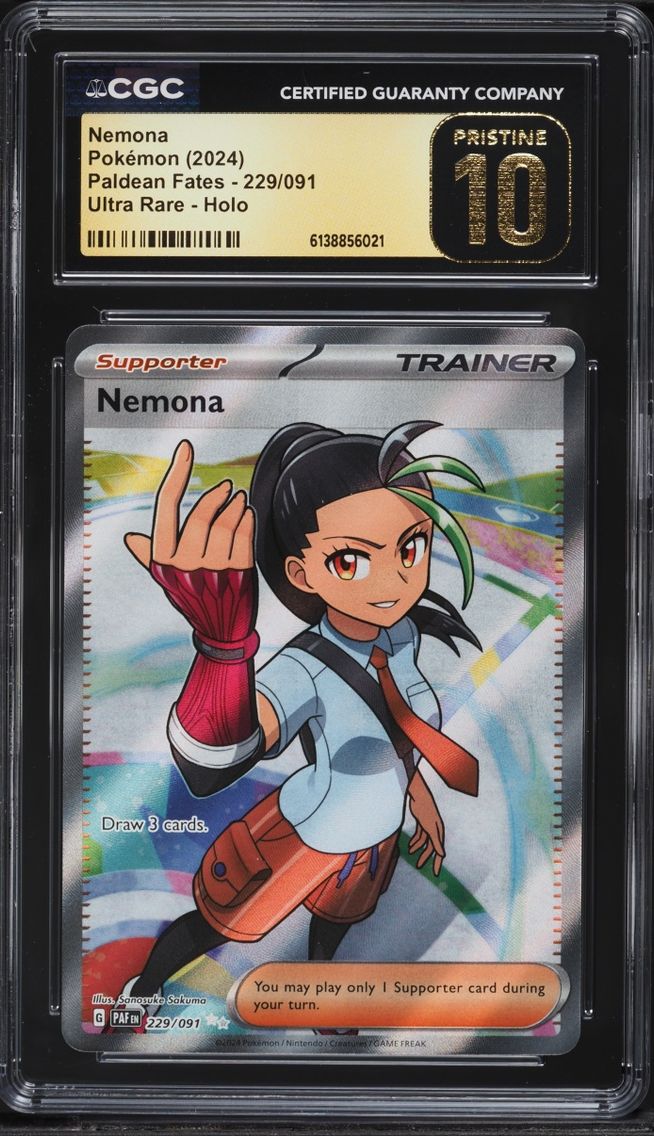 2024 Pokemon Scarlet & Violet Paldean Fates Full Art Nemona #229 CGC 10 PRISTINE