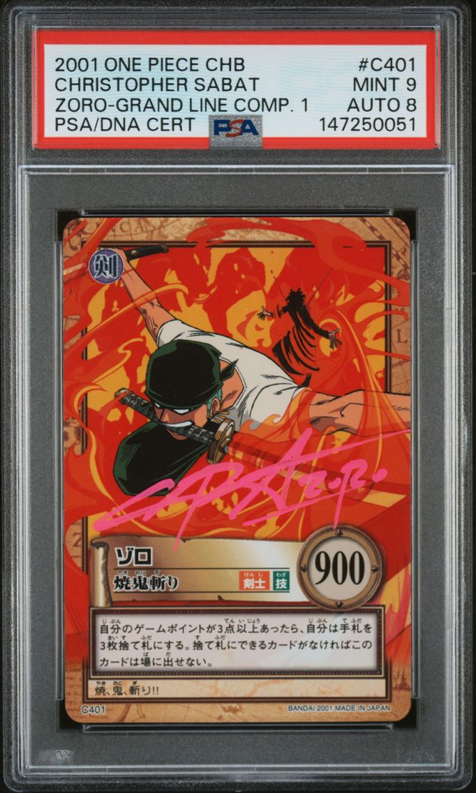 2001 #C401 Zoro PSA 9 One Piece Carddass Hyper Battle Grand Line Compilation 1