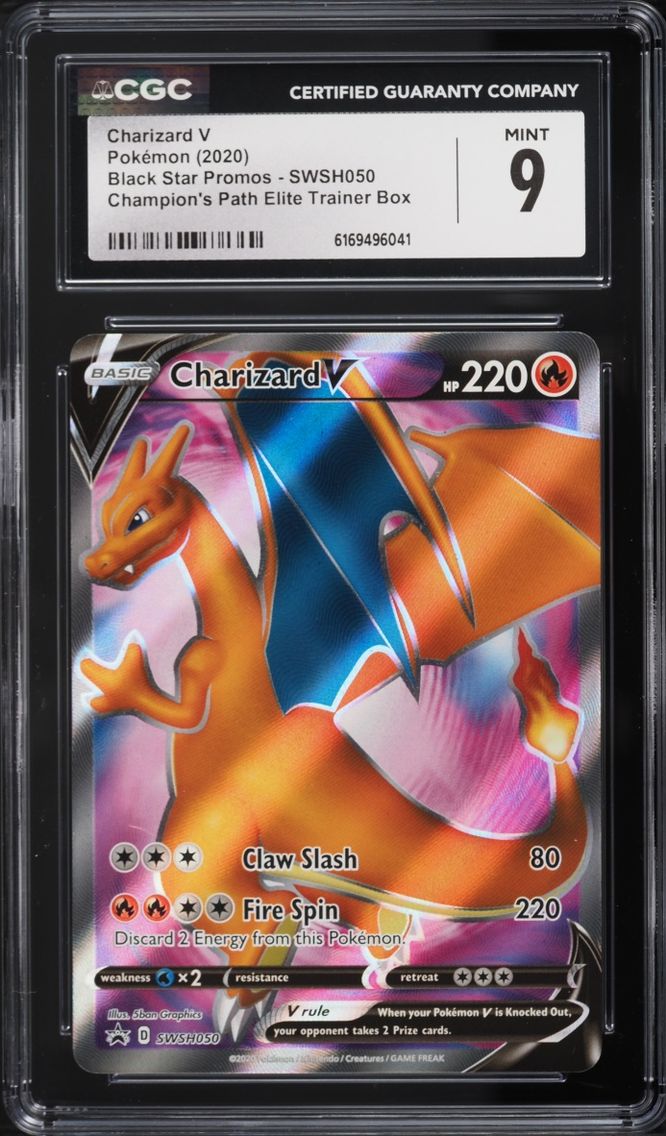2020 Pokemon Sword & Shield Promo Champion's Path ETB Full Art Charizard V #50 CGC 9 MINT