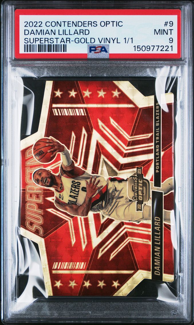 2022 #9 Damian Lillard PSA 9 Panini Contenders Optic Superstars