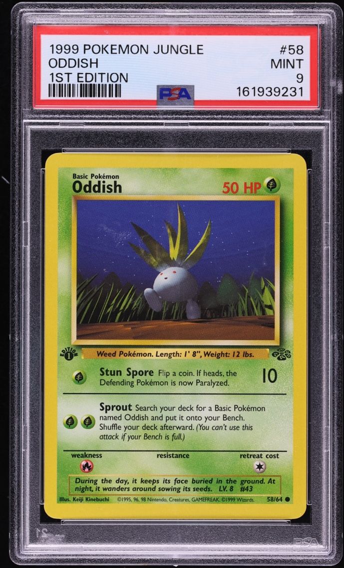 1999 Pokemon Jungle 1st Edition Oddish #58 PSA 9 MINT
