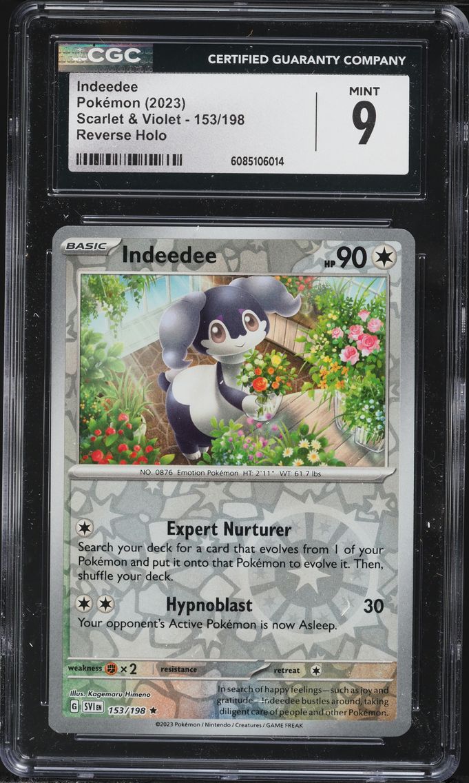 2023 #153 Indeedee Reverse Holo CGC 9 Svi EN-Scarlet & Violet Pokemon